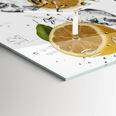 Čtvercové skleněné hodiny na zeď Citrus