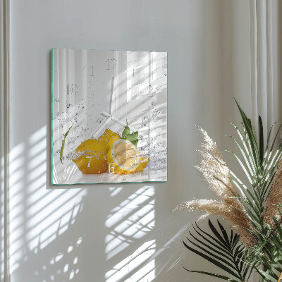 Hodiny na skle čtvercové Citrony