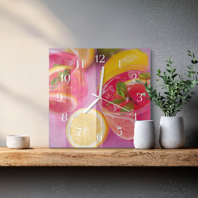 Nástěnné hodiny skleněné čtvercové Citrus
