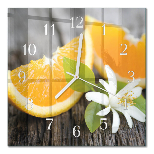 Hodiny na skle čtvercové Citrus