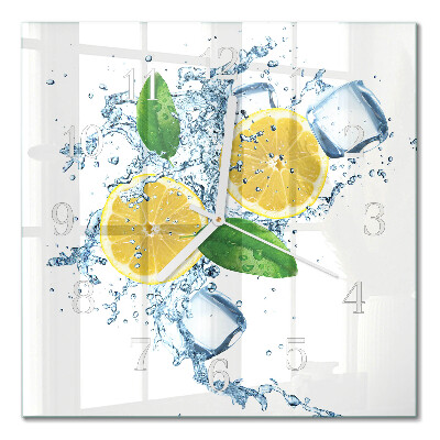 Hodiny s fotkou skleněné čtvercové Citrus