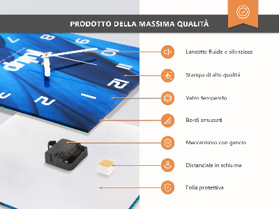 Nástěnné hodiny skleněné čtvercové Most