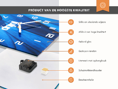 Nástěnné hodiny skleněné čtvercové Most