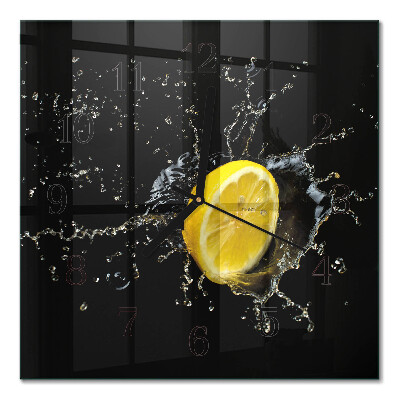Čtvercové skleněné hodiny na zeď Citrus