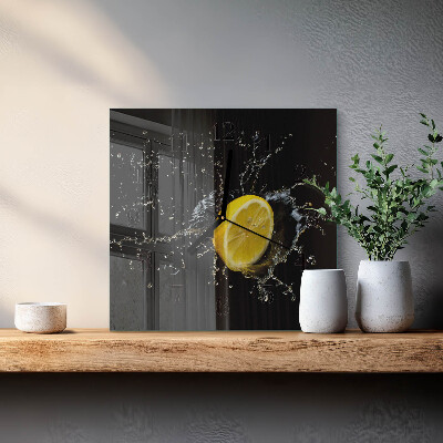 Čtvercové skleněné hodiny na zeď Citrus
