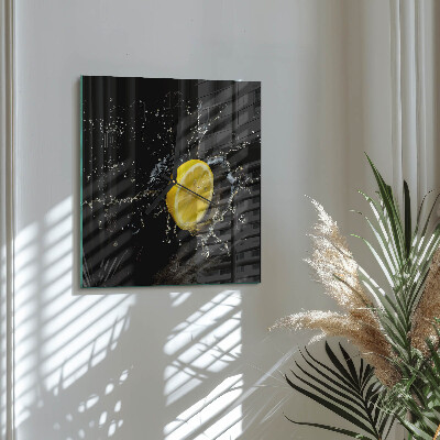 Čtvercové skleněné hodiny na zeď Citrus