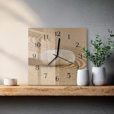 Hodiny s fotkou skleněné čtvercové Kamenný písek