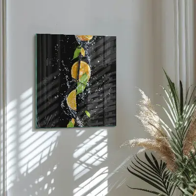 Hodiny s fotkou skleněné čtvercové Pomeranče