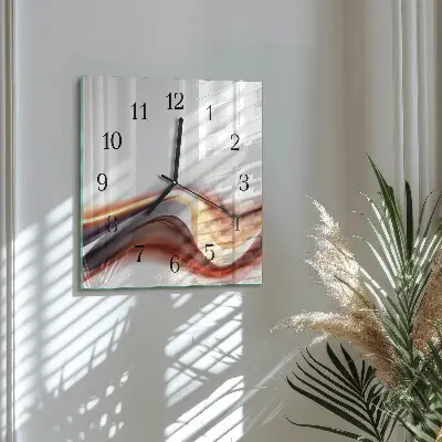 Nástěnné hodiny skleněné čtvercové Abstrakce