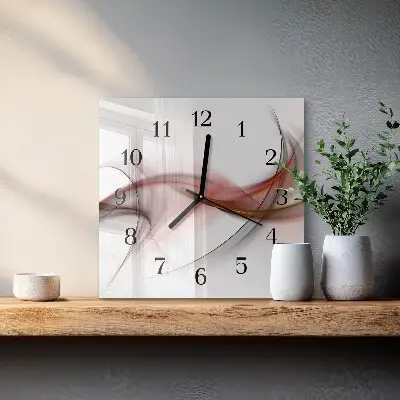 Čtvercové skleněné hodiny na zeď Abstrakce