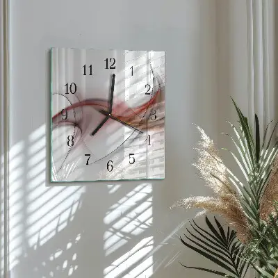 Čtvercové skleněné hodiny na zeď Abstrakce