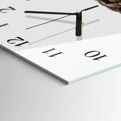 Hodiny s fotkou skleněné čtvercové Kávová zrna