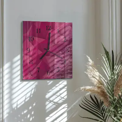 Čtvercové skleněné hodiny na zeď Abstrakce