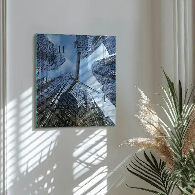 Hodiny na skle čtvercové Skleněné budovy