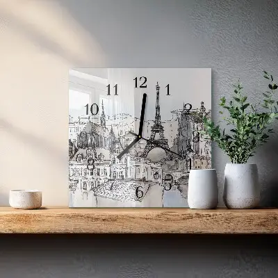 Hodiny s fotkou skleněné čtvercové Památky