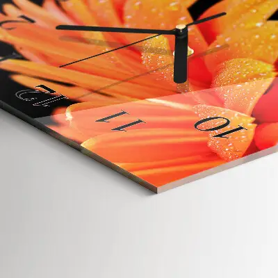 Čtvercové skleněné hodiny na zeď Gerbera