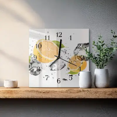 Hodiny s fotkou skleněné čtvercové Citrus
