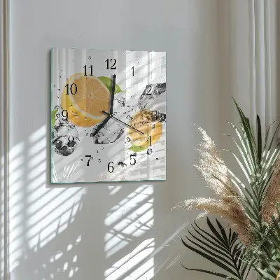 Hodiny s fotkou skleněné čtvercové Citrus