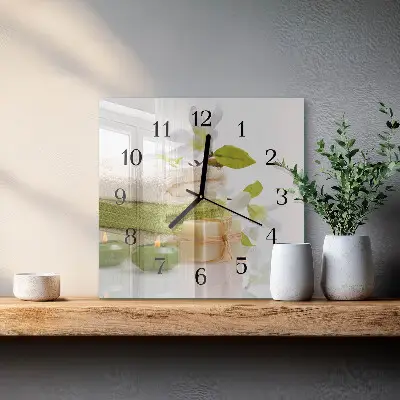 Hodiny na skle čtvercové Lázeňské mýdlo
