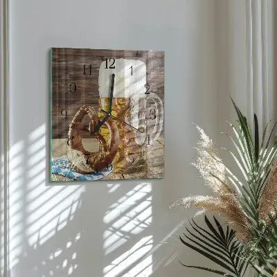 Hodiny s fotkou skleněné čtvercové Preclík s pivem