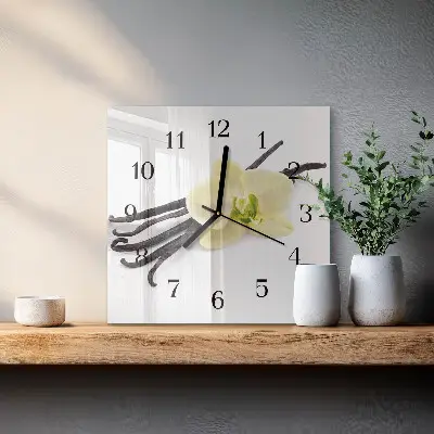 Hodiny s fotkou skleněné čtvercové Vanilka
