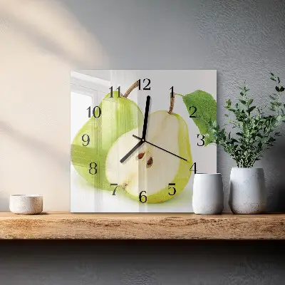 Hodiny s fotkou skleněné čtvercové Hrušky