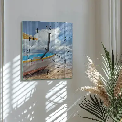 Nástěnné hodiny skleněné čtvercové Lodž