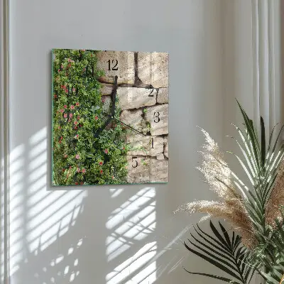 Hodiny na skle čtvercové Kameny přírody