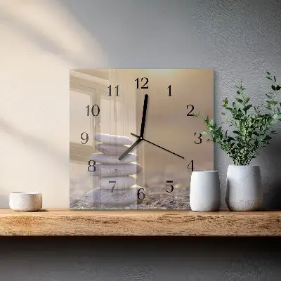 Hodiny s fotkou skleněné čtvercové Kameny