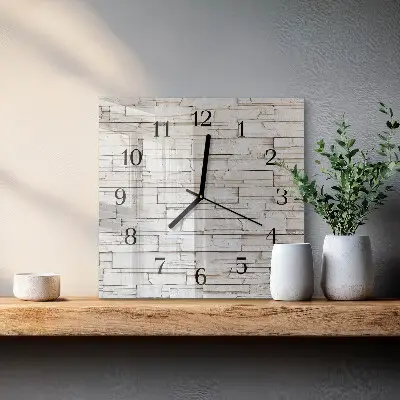 Čtvercové skleněné hodiny na zeď Slínek