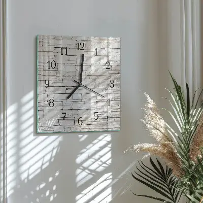 Čtvercové skleněné hodiny na zeď Slínek