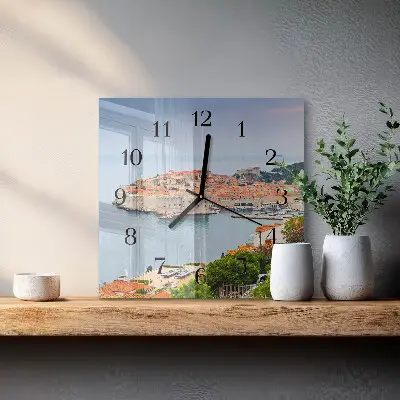 Nástěnné hodiny skleněné čtvercové Cesta přírody