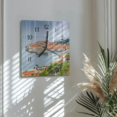 Nástěnné hodiny skleněné čtvercové Cesta přírody