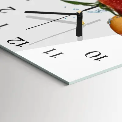 Čtvercové skleněné hodiny na stěnu Grapefruit