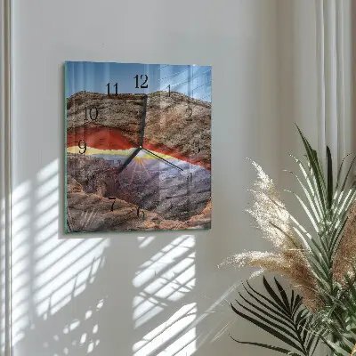 Hodiny s fotkou skleněné čtvercové Velký kaňon