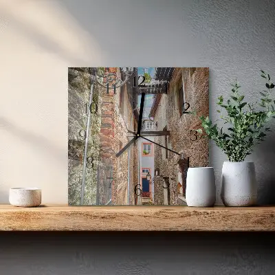 Čtvercové skleněné hodiny na zeď Avenue