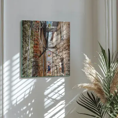 Čtvercové skleněné hodiny na zeď Avenue