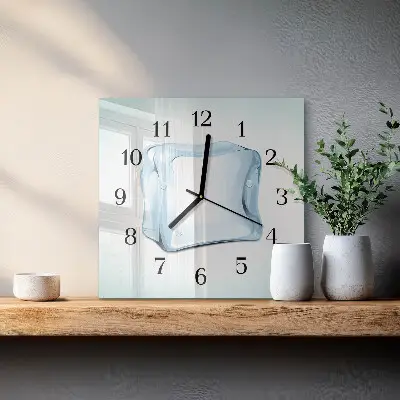 Hodiny s fotkou skleněné čtvercové Led