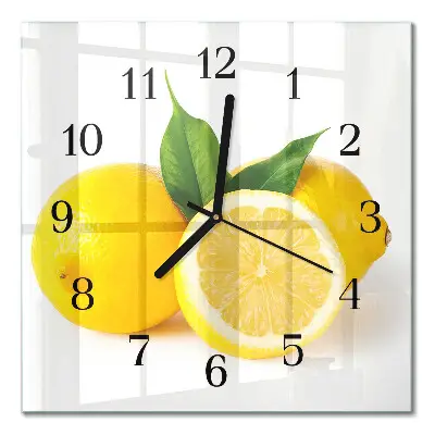 Nástěnné hodiny skleněné čtvercové Citrony