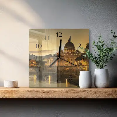 Hodiny s fotkou skleněné čtvercové Bazilika