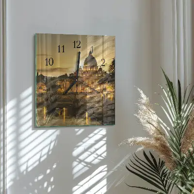 Hodiny s fotkou skleněné čtvercové Bazilika