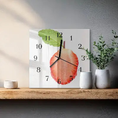 Hodiny s fotkou skleněné čtvercové Jahoda
