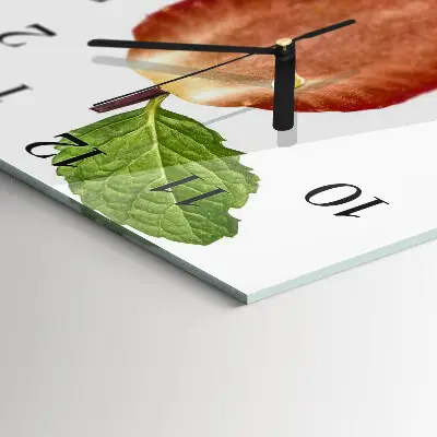 Hodiny s fotkou skleněné čtvercové Jahoda