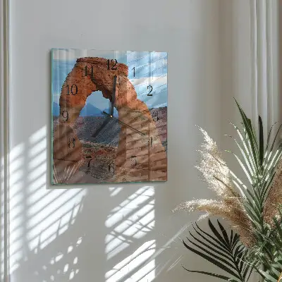 Čtvercové skleněné hodiny na zeď Velký kaňon