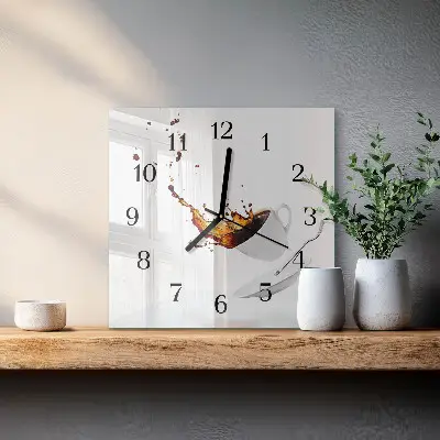 Hodiny s fotkou skleněné čtvercové Džbánek