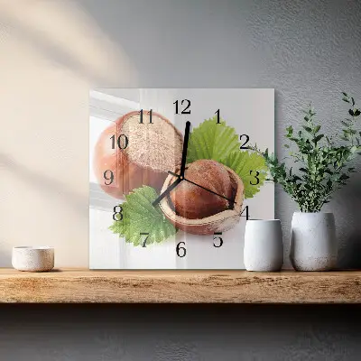 Nástěnné hodiny skleněné čtvercové Kameny v písku