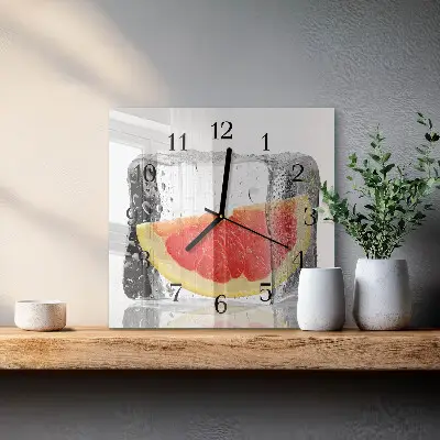 Hodiny s fotkou skleněné čtvercové Grapefruitová zmrzlina