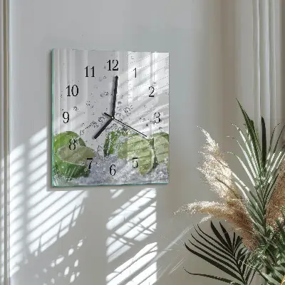 Hodiny s fotkou skleněné čtvercové Limetky