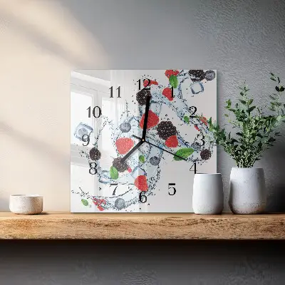 Hodiny s fotkou skleněné čtvercové Ovocná zmrzlina
