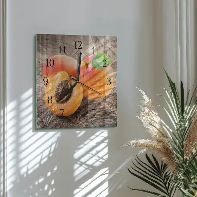 Hodiny s fotkou skleněné čtvercové Meruňky
